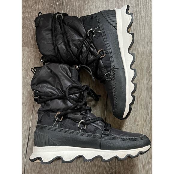 Sorel Boots KINETIC Waterproof Faux Fur Insulated Lace Up Black Women's 8 - Picture 3 of 10